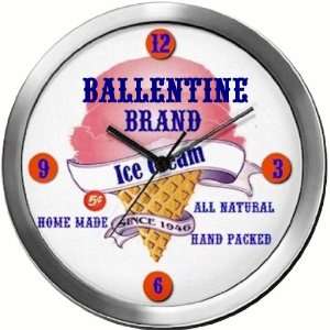 BALLENTINE 14 Inch Ice Cream Metal Clock Quartz Movement  