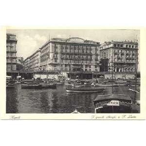   Vintage Postcard Grand Hotel Santa Lucia Naples Italy 