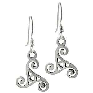  Sterling Silver Celtic Triskele Earrings Jewelry