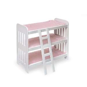  Badger Basket Triple Doll Bunk Bed with Ladder and Pink 