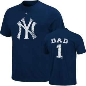  New York Yankees Navy Dad #1 Primary Logo Name and Number 
