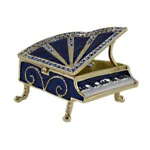  Grand Piano Trinket Jewelry Box Bejeweled Blue