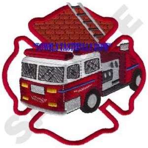 FIRE TRUCK LOGO   2 EMBROIDERED BATHROOM HAND TOWELS  