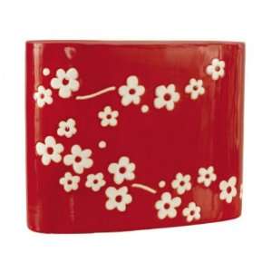  Sitcom Accessories Keiko Red w/ White Flowers Vase