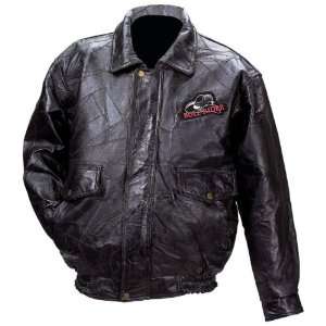   Rock Design Genuine Leather Jacket with Bull Rider Logo Sports