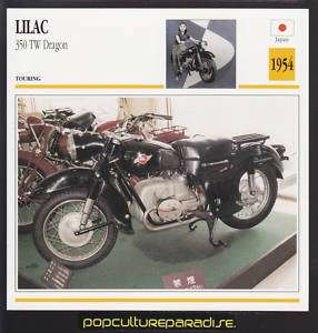 1954 LILAC 350 TW Dragon MOTORCYCLE Picture ATLAS CARD  