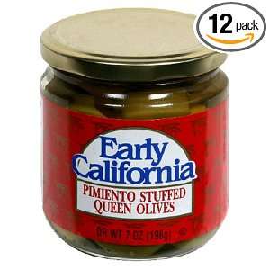 Early California Stuffed Spanish Olives, Queen, 7 Ounce Glass Jars 
