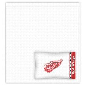 Detroit Red Wings Sheet Set   Twin Bed 