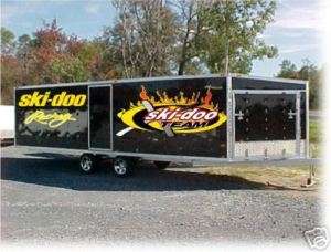 LARGE SKIDOO TEAM FLAME TRAILER DECAL/DECALS/GRAPHICS  