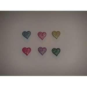  Glitter Hearts Push Pins