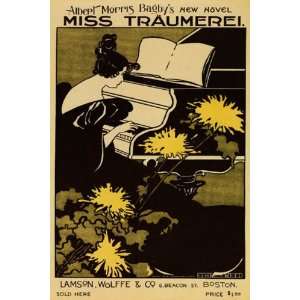  PIANO PLAYER MISS TRAUMEREI BOSTON VINTAGE POSTER CANVAS 