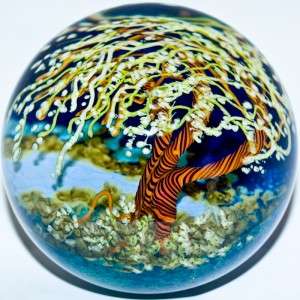   Glass Paperweight ~ Cathy Richardson ~ Willow ~Tree Paperweight  