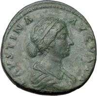FAUSTINA II Marcus Aurelius Wife SESTERTIUS Rare Ancient Roman Coin 