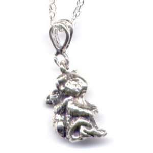 18 Koala Mother and Cub Chain Necklace Sterling Silver Jewelry Gift 
