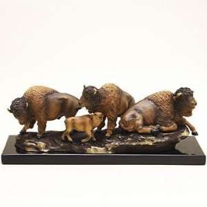  Bronze Buffalo Herd Wildlife Sculpture