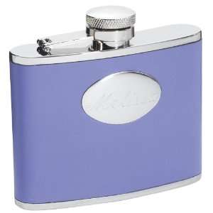  Visol Laila 4 oz Lavender Leather Stainless Steel Flask 