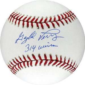   Autographed Baseball with 314 Wins Inscription