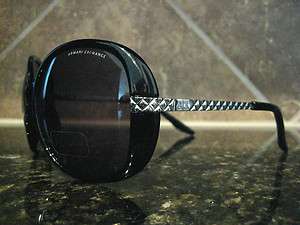 Armani Exchange AX Black + Silver Oversized Womens Sunglasses AX146 /S 