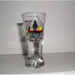 TORTILLA FLATS ARIZONA HOUR GLASS SHAPE SHOT GLASS  
