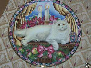 AYNSLEY WINTER CAT /Fine Bone China ENGLAND Cat Plate  