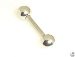 HEAVY GAUGE SURGICAL STEEL TONGUE BARBELL RING 8G  