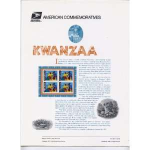  USPS American Commemorative Stamp Panel #528 Kwanzaa (Oct 
