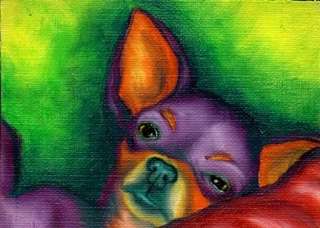 CHIHUAHUA ACEO Dog Pop Art Mini PRINT of Painting VERN  