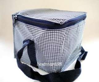 Insulated Blue Check Cooler Tote Bag for 4x350ml Canned Drink New #31 