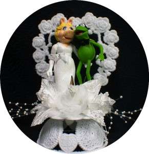 MISS PIGGY KERMIT FROG Wedding Cake Topper Muppet top 3  