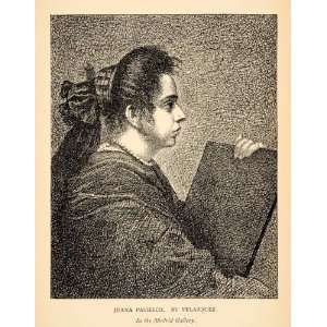  1881 Print Juana Pacheco Wife Diego Velazquez Madrid 