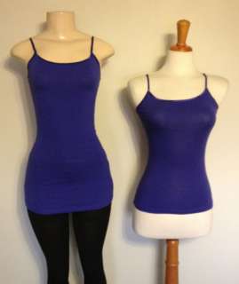 New Womens Spaghetti Strap Tank Top  15 Colors   Long and Short   Size 
