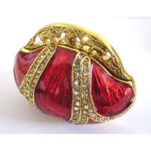  Bejeweled Trinket Box Red Purse 