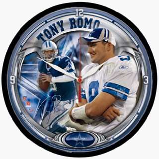 NFL TONY ROMO COWBOYS LOGO WALL CLOCK *SALE*  Sports 