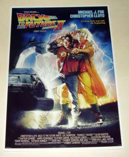 BACK TO THE FUTURE II CAST X3 PP SIGNED POSTER 12X8  