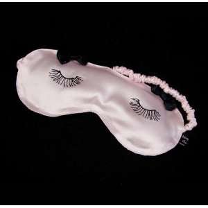  Amelie Satin Eye Mask with Bows   Pink