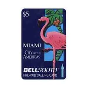  Collectible Phone Card $5. & 10. Flamingo Miami   City 