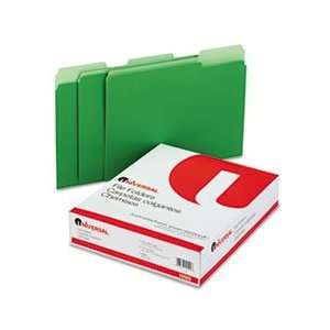  Colored File Folders, 1/3 Cut One Ply Tab, Letter, Green 