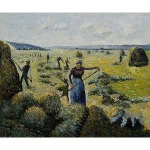  Oil Painting The Hay harvest Eragny Camille Pissarro 