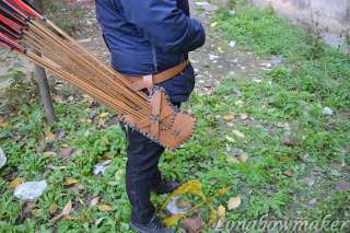   slip Fully Handmade Archery leather quiver BRAND NEW +24 Bamboo arrow