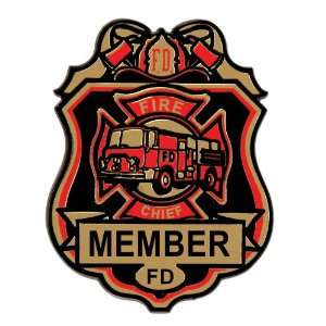  Fire Chief Plastic Badge w/Clip 