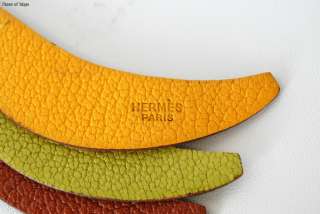 Authentic HERMES Fruit Banana Banane Leather Key Chain Bag Charm w 