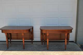 Pair of Cherry Drop Leave Banquet Tables  