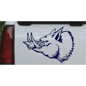 Navy 20in X 14.3in    Wild Boar Hunting And Fishing Car Window Wall 