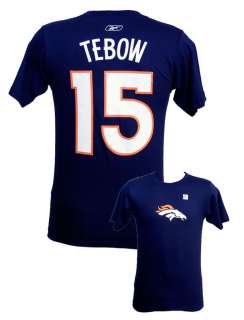 Denver Broncos Tim Tebow logo T shirt Navy Reebok  