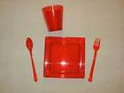 square plate cup set red fits 18 american girl doll