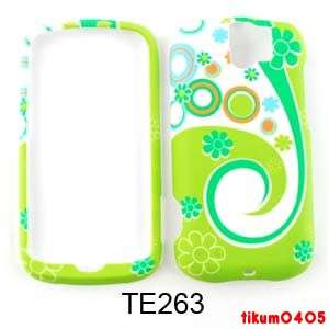 Phone Case HTC my Touch 3G Slide Flowers and Circles on Light Green 