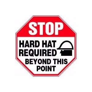  STOP HARD HAT REQUIRED BEYOND THIS POINT (W/GRAPHIC) Sign 