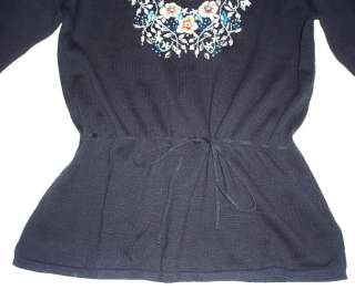 CYNTHIA ROWLEY embroidery floral TUNIC TOP Shirt NWT $242 M L  