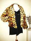 tiger leopard woman fur coat winter vintage jacket cardigan fancy 