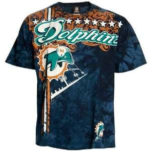    Miami Dolphins Navy Blue Tie Dye All Pro T shirt